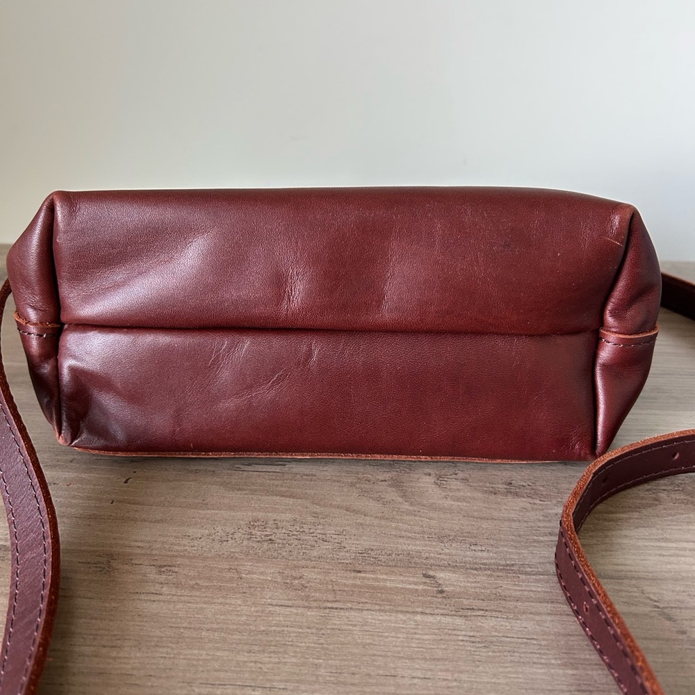 Portland Leather Small Crossbody Tote in Rich Brown - Picture 6 of 8